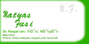 matyas fusi business card